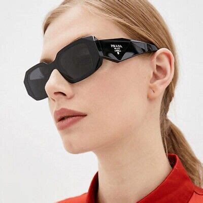 prada black rectangle sunglasses|Prada pr17ws sunglasses black.